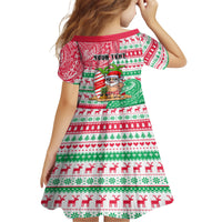 Personalized Hawaii Christmas Family Matching Off Shoulder Short Dress and Hawaiian Shirt Santa Claus Surf Mele Kalikimaka LT05 - Polynesian Pride