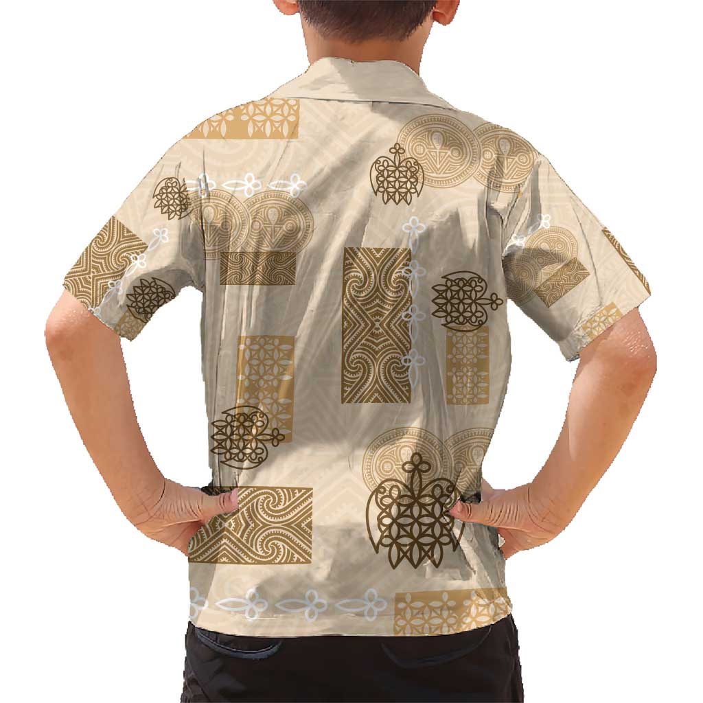 Vintage Lapita Hawaiian Shirt Iconic Double Face Pattern Beige