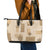 Vintage Lapita Leather Tote Bag Iconic Double Face Pattern Beige