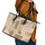 Vintage Lapita Leather Tote Bag Iconic Double Face Pattern Beige