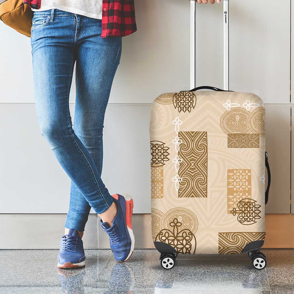 Vintage Lapita Luggage Cover Iconic Double Face Pattern Beige