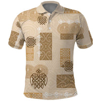 Vintage Lapita Polo Shirt Iconic Double Face Pattern Beige