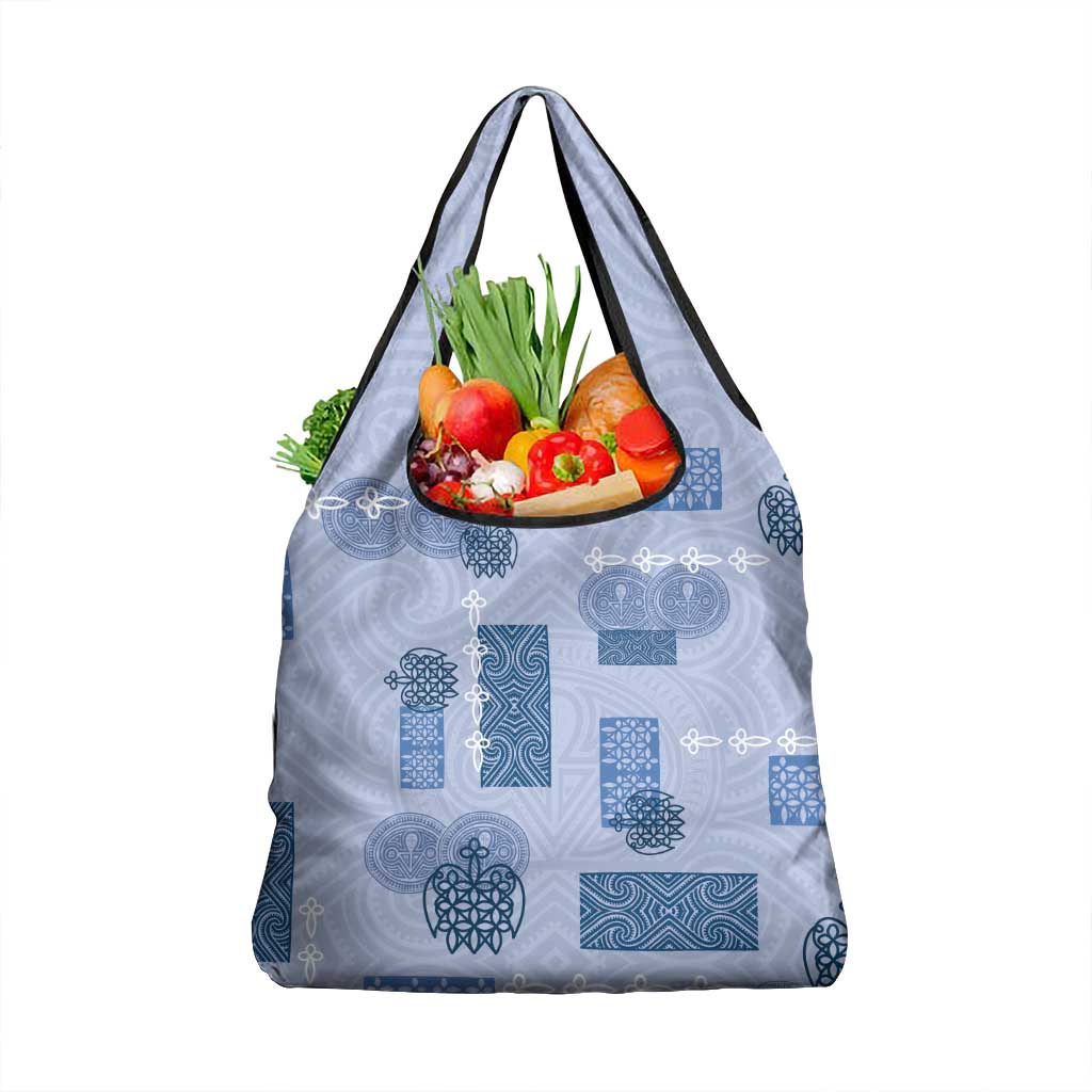 Vintage Lapita Grocery Bag Iconic Double Face Pattern Blue LT05 1-pack One Size Blue - Polynesian Pride