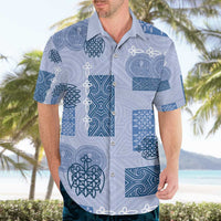 Vintage Lapita Hawaiian Shirt Iconic Double Face Pattern Blue