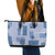 Vintage Lapita Leather Tote Bag Iconic Double Face Pattern Blue