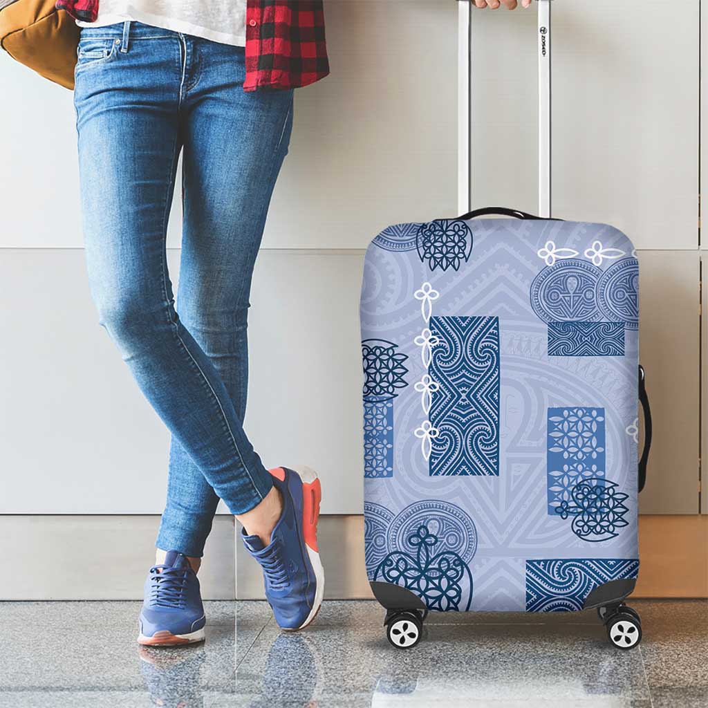 Vintage Lapita Luggage Cover Iconic Double Face Pattern Blue