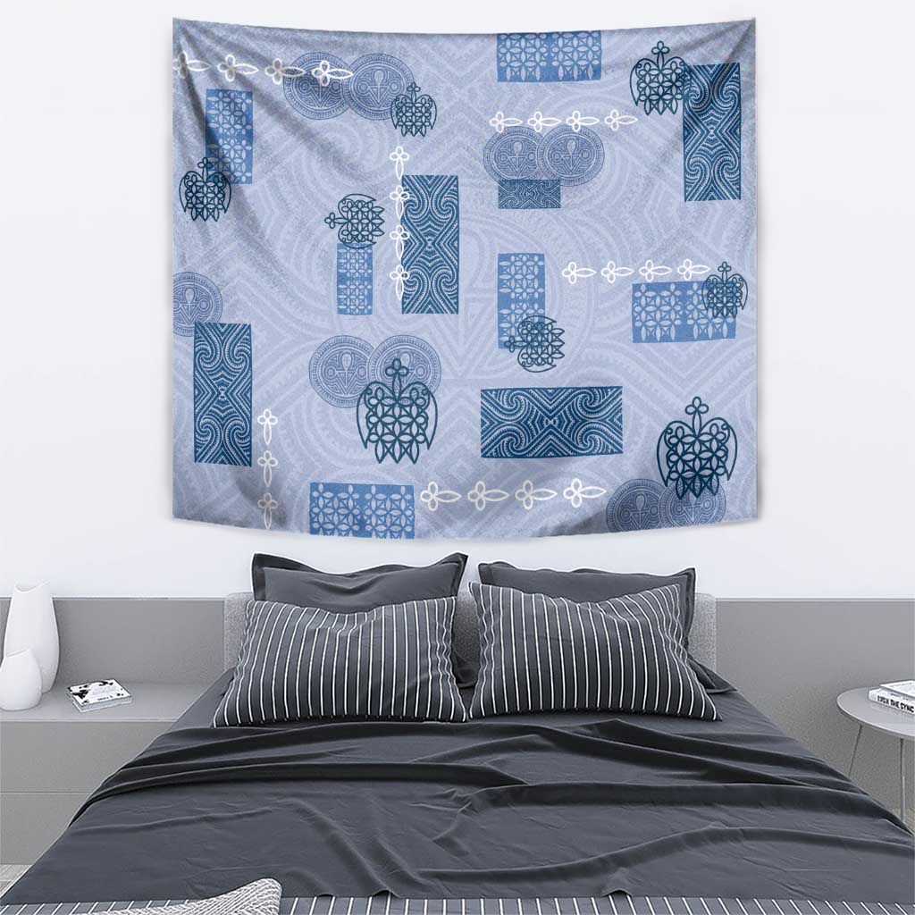 Vintage Lapita Tapestry Iconic Double Face Pattern Blue