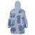 Vintage Lapita Wearable Blanket Hoodie Iconic Double Face Pattern Blue