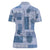 Vintage Lapita Women Polo Shirt Iconic Double Face Pattern Blue
