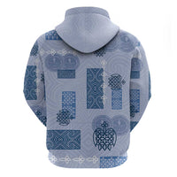 Vintage Lapita Zip Hoodie Iconic Double Face Pattern Blue