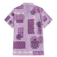 Vintage Lapita Family Matching Mermaid Dress and Hawaiian Shirt Iconic Double Face Pattern Violet