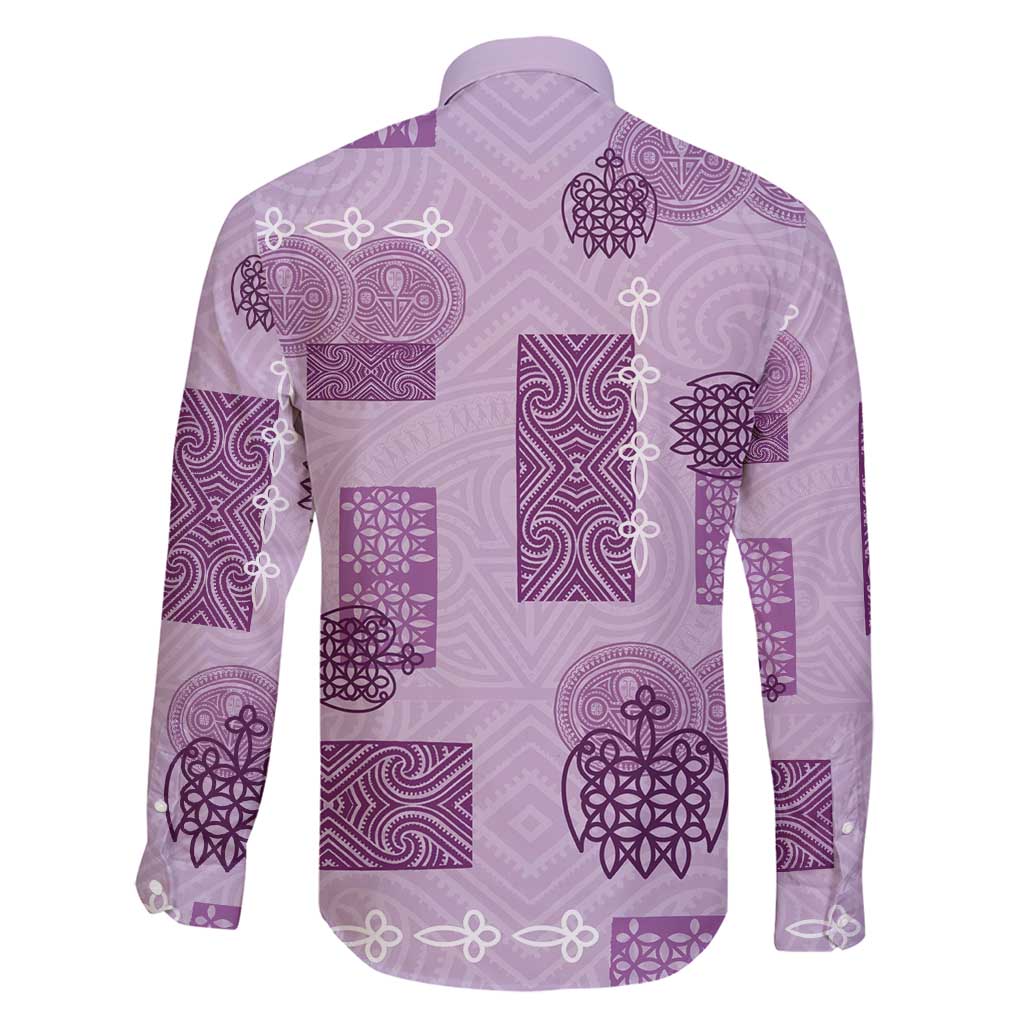 Vintage Lapita Family Matching Tank Maxi Dress and Hawaiian Shirt Iconic Double Face Pattern Violet