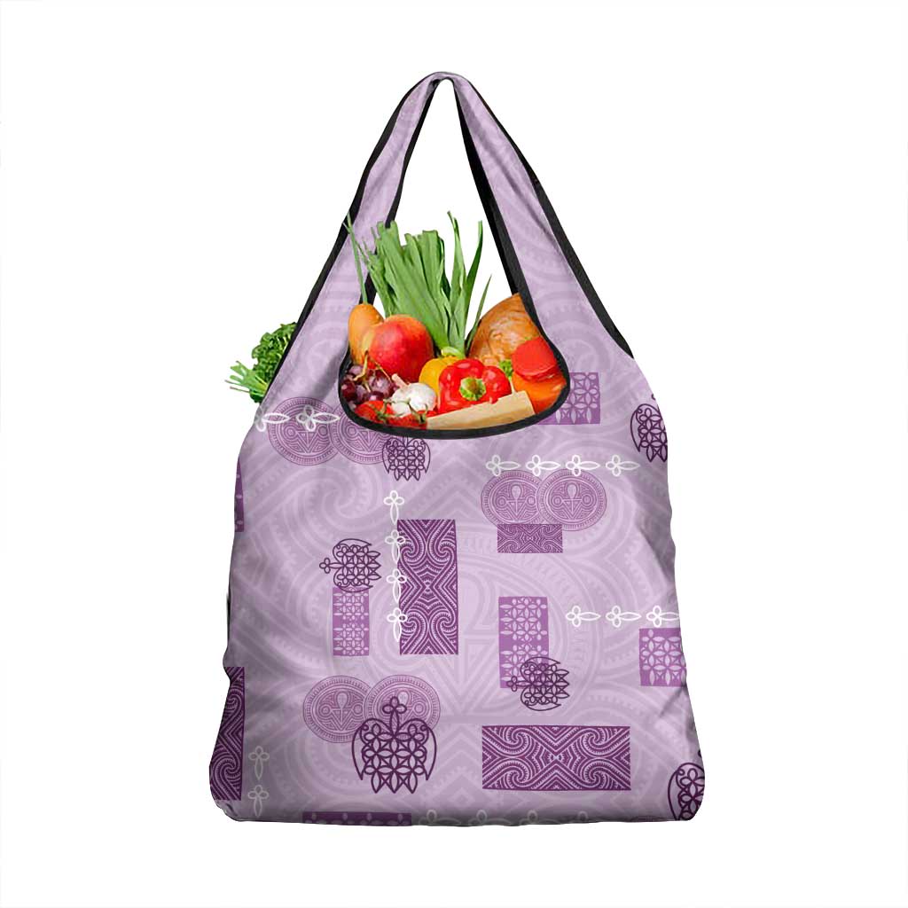 Vintage Lapita Grocery Bag Iconic Double Face Pattern Violet LT05 1-pack One Size Violet - Polynesian Pride