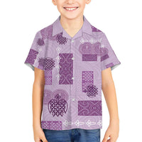 Vintage Lapita Hawaiian Shirt Iconic Double Face Pattern Violet