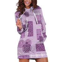 Vintage Lapita Hoodie Dress Iconic Double Face Pattern Violet