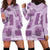 Vintage Lapita Hoodie Dress Iconic Double Face Pattern Violet