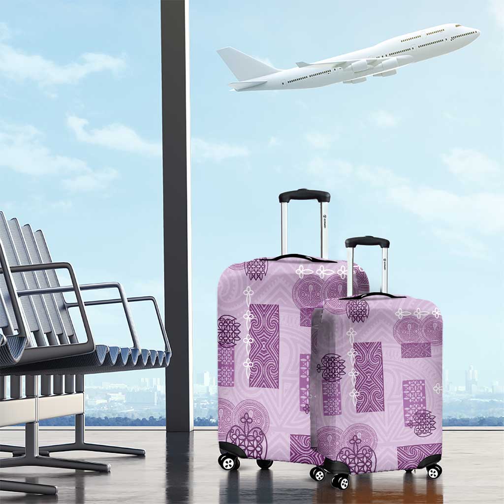 Vintage Lapita Luggage Cover Iconic Double Face Pattern Violet