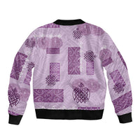 Vintage Lapita Sleeve Zip Bomber Jacket Iconic Double Face Pattern Violet