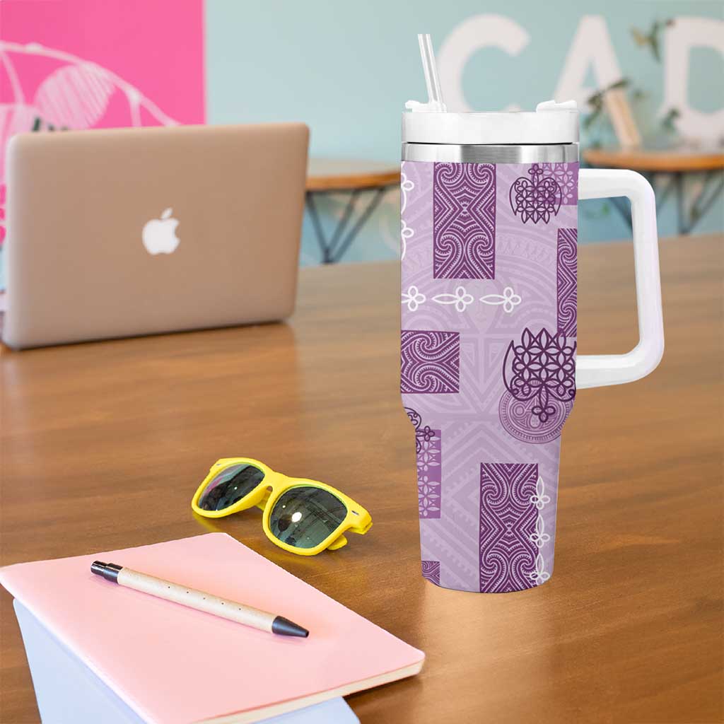 Vintage Lapita Tumbler With Handle Iconic Double Face Pattern Violet