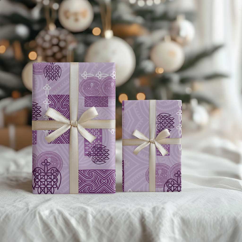 Vintage Lapita Wrapping Paper Iconic Double Face Pattern Violet - Polynesian Pride