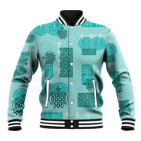 Vintage Lapita Baseball Jacket Iconic Double Face Pattern Turquoise LT05
