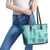Vintage Lapita Leather Tote Bag Iconic Double Face Pattern Turquoise