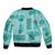 Vintage Lapita Sleeve Zip Bomber Jacket Iconic Double Face Pattern Turquoise LT05
