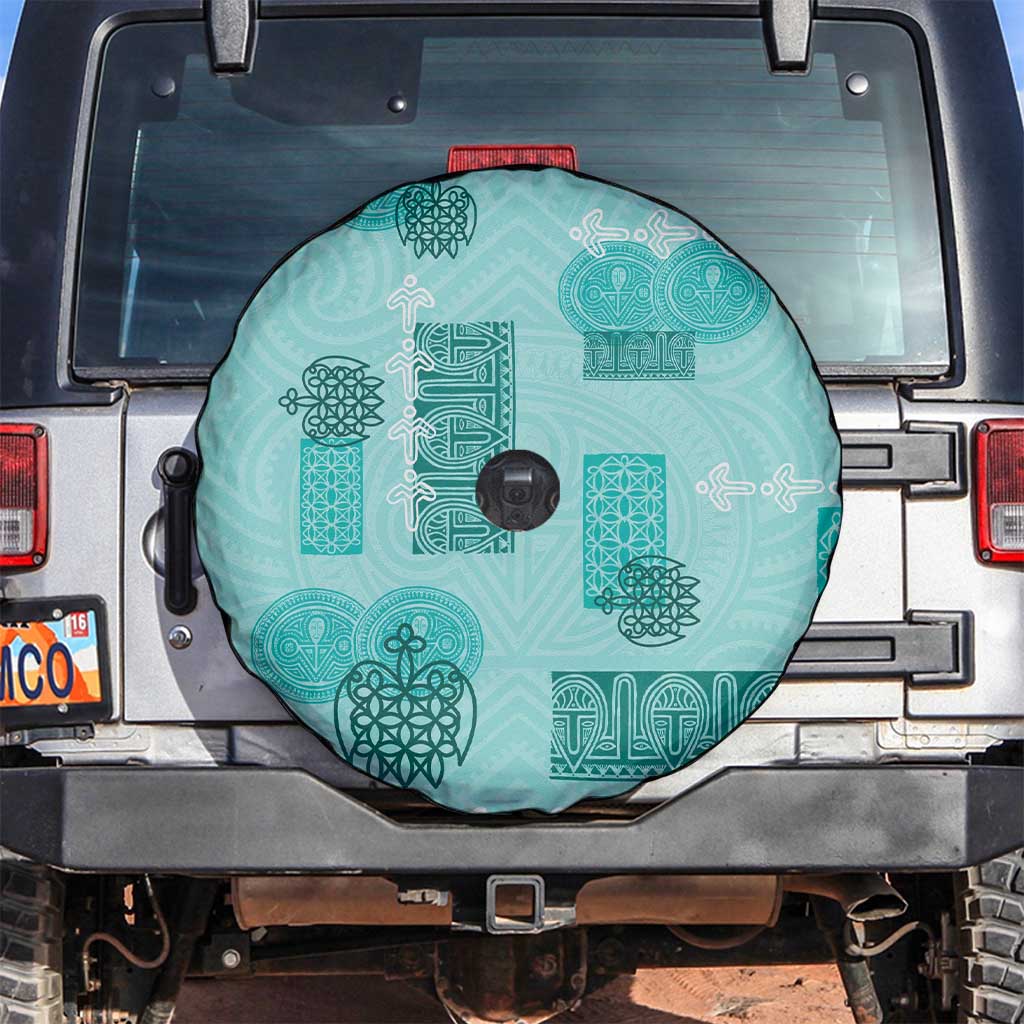 Vintage Lapita Spare Tire Cover Iconic Double Face Pattern Turquoise