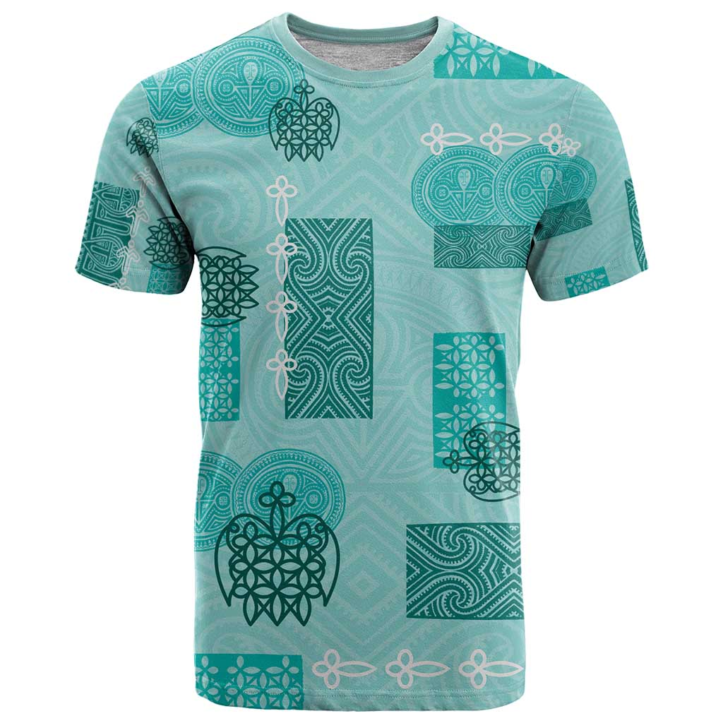 Vintage Lapita T Shirt Iconic Double Face Pattern Turquoise LT05