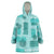 Vintage Lapita Wearable Blanket Hoodie Iconic Double Face Pattern Turquoise LT05