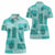 Vintage Lapita Women Polo Shirt Iconic Double Face Pattern Turquoise LT05