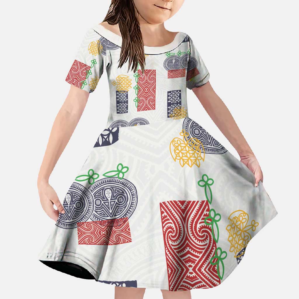 Vintage Lapita Family Matching Off Shoulder Maxi Dress and Hawaiian Shirt Iconic Double Face Pattern