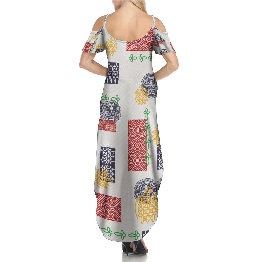 Vintage Lapita Family Matching Summer Maxi Dress and Hawaiian Shirt Iconic Double Face Pattern