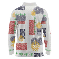 Vintage Lapita Long Sleeve Polo Shirt Iconic Double Face Pattern