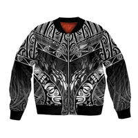 Custom New Zealand Fishing Bomber Jacket Aotearoa Maori Koru LT05 Unisex Black - Polynesian Pride