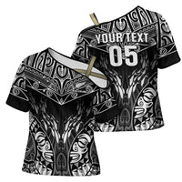 Custom New Zealand Fishing Cross Shoulder Shirt Aotearoa Maori Koru LT05 - Polynesian Pride