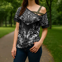 Custom New Zealand Fishing Cross Shoulder Shirt Aotearoa Maori Koru LT05 - Polynesian Pride