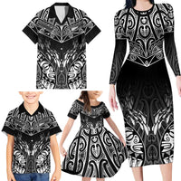 Custom New Zealand Fishing Family Matching Long Sleeve Bodycon Dress and Hawaiian Shirt Aotearoa Maori Koru LT05 - Polynesian Pride