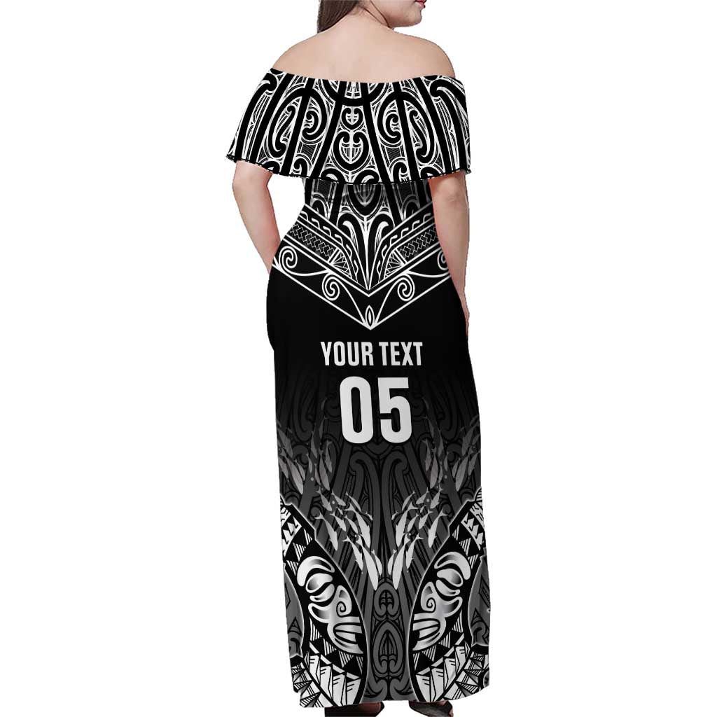 Custom New Zealand Fishing Family Matching Off Shoulder Maxi Dress and Hawaiian Shirt Aotearoa Maori Koru LT05 - Polynesian Pride