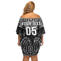 Custom New Zealand Fishing Family Matching Off Shoulder Short Dress and Hawaiian Shirt Aotearoa Maori Koru LT05 - Polynesian Pride