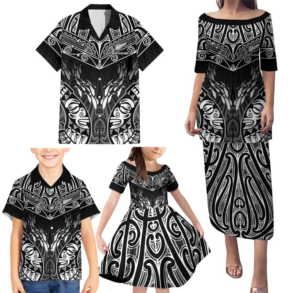 Custom New Zealand Fishing Family Matching Puletasi and Hawaiian Shirt Aotearoa Maori Koru LT05 - Polynesian Pride