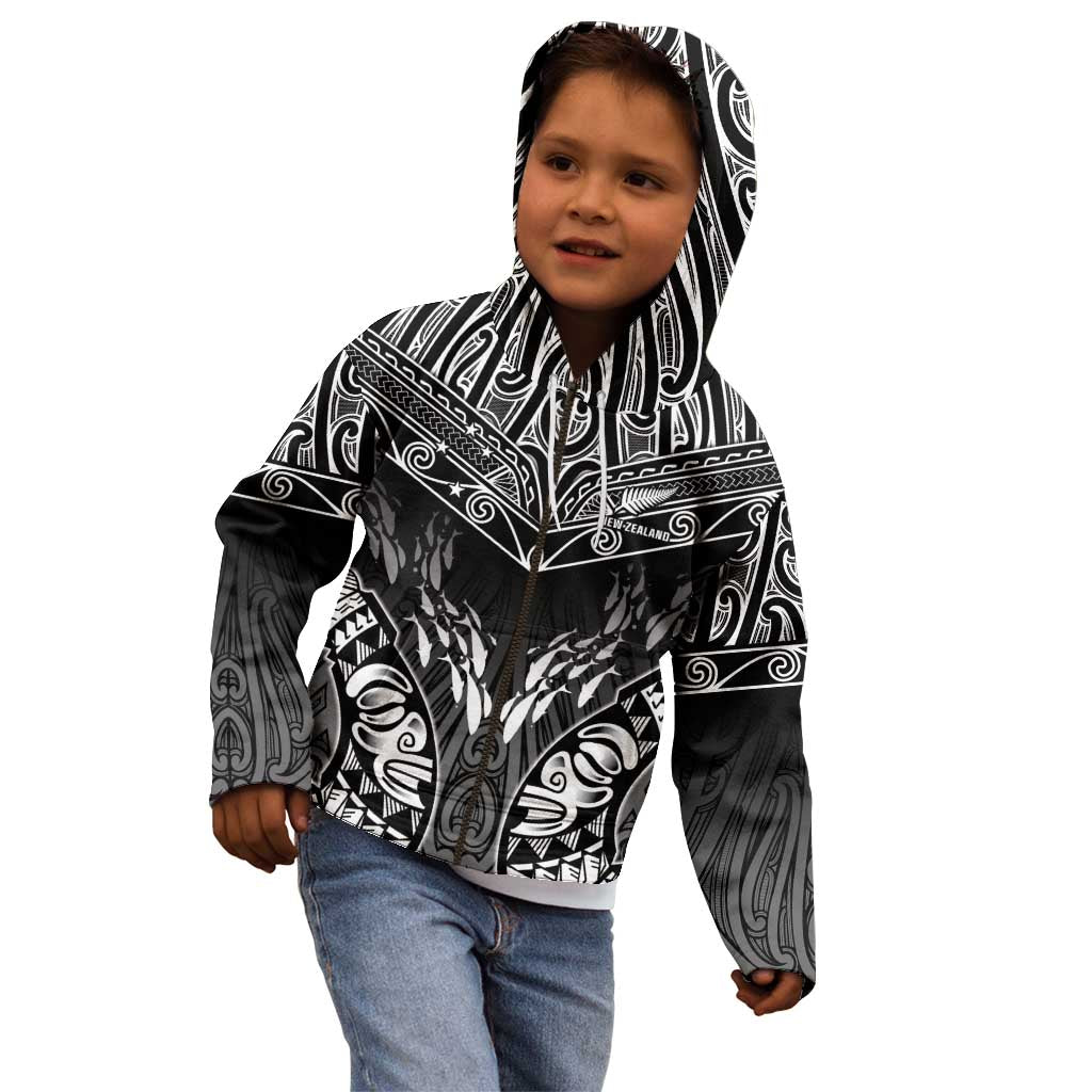 Custom New Zealand Fishing Kid Hoodie Aotearoa Maori Koru LT05 - Polynesian Pride