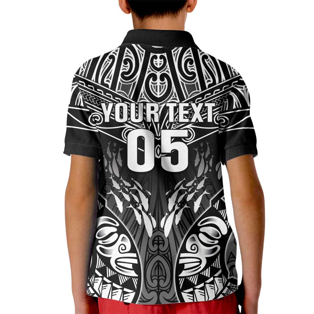 Custom New Zealand Fishing Kid Polo Shirt Aotearoa Maori Koru - Polynesian Pride