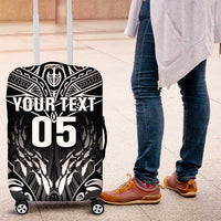 Custom New Zealand Fishing Luggage Cover Aotearoa Maori Koru LT05 Black - Polynesian Pride