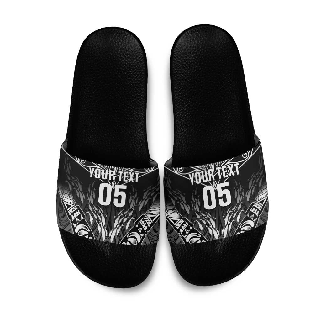 Custom New Zealand Fishing Slide Sandals Aotearoa Maori Koru - Polynesian Pride