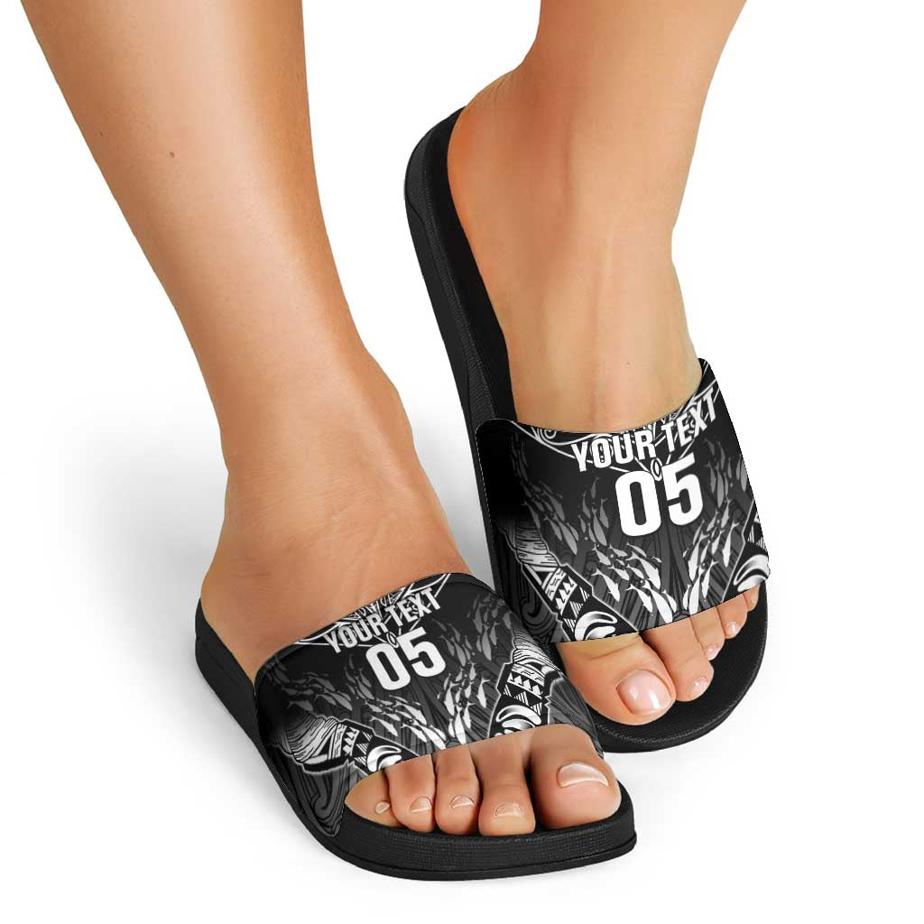 Custom New Zealand Fishing Slide Sandals Aotearoa Maori Koru - Polynesian Pride