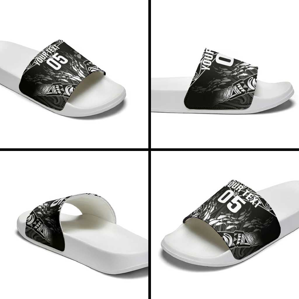 Custom New Zealand Fishing Slide Sandals Aotearoa Maori Koru - Polynesian Pride
