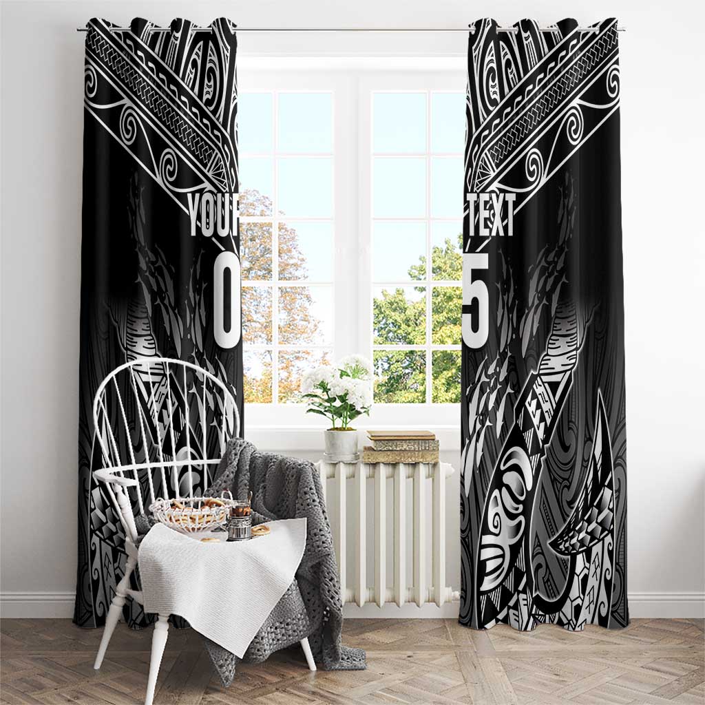 Custom New Zealand Fishing Window Curtain Aotearoa Maori Koru - Polynesian Pride
