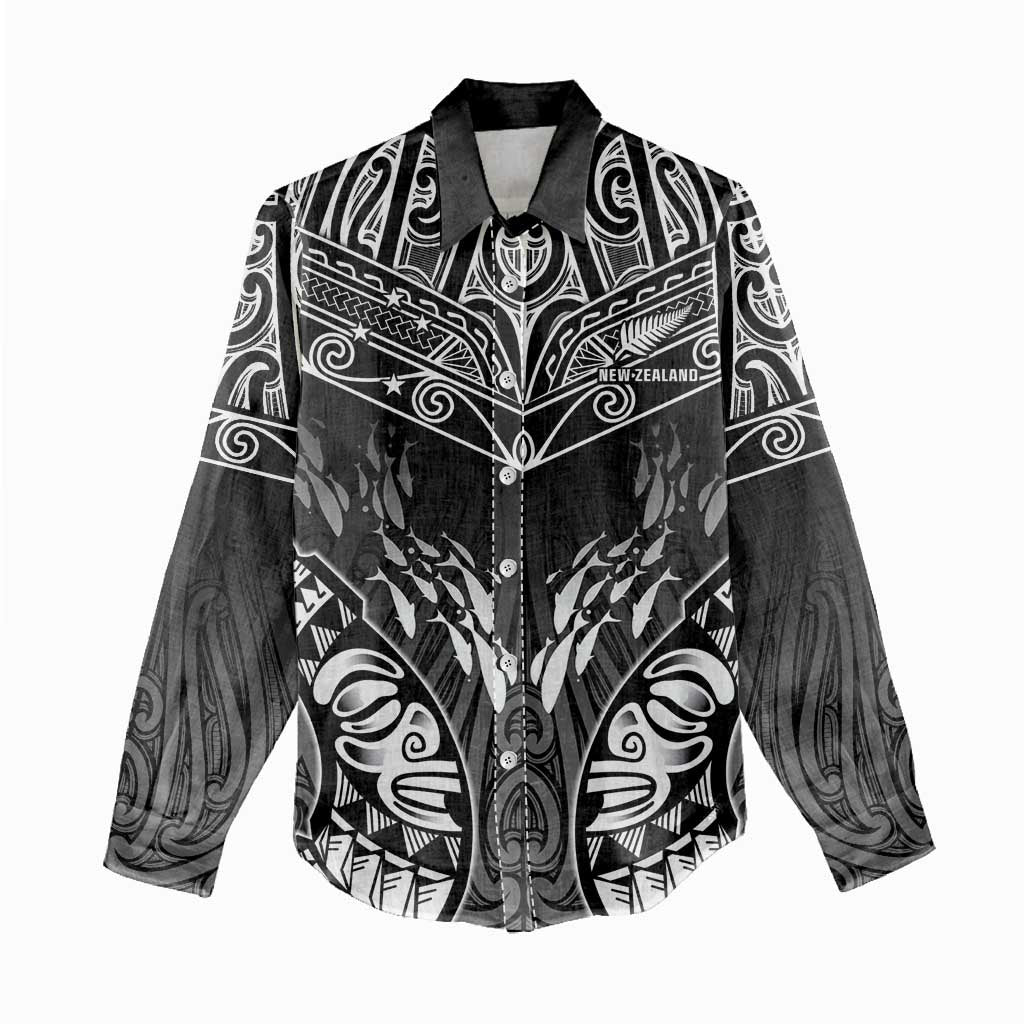 Custom New Zealand Fishing Women Casual Shirt Aotearoa Maori Koru LT05 - Polynesian Pride