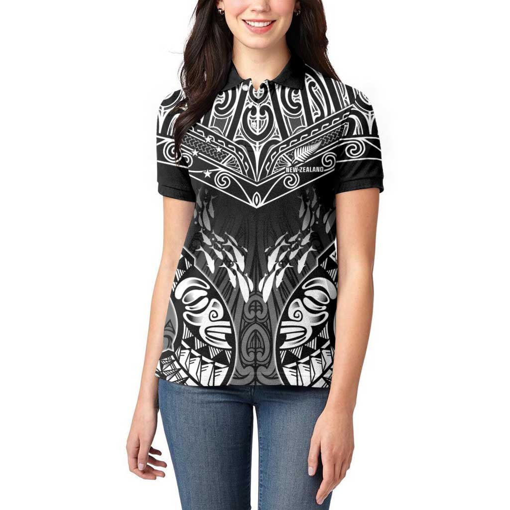 Custom New Zealand Fishing Women Polo Shirt Aotearoa Maori Koru LT05 - Polynesian Pride